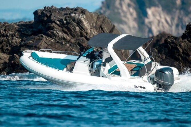 8h rental of Zodiac Medline 7.5 boat in Ibiza - The Zodiac Medline 7.5: comfort, shade, and real swim access