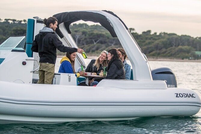 8h rental of Zodiac Medline 7.5 boat in Ibiza - Northwest Ibiza: Ses Margalides, Es Portixol, and calmer coves