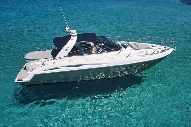 Enjoy an unforgettable experience with the Elegant CRANCHI 47 - The Stops That Make This Route Worth It: S’Espalmador, Ses Illetes, and Cala Saona