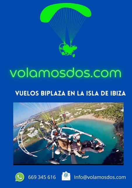 Ibiza: 25min Motorized Paragliding Flight - Day route: Sta Gertrudis to Santa Eulalia and the coves