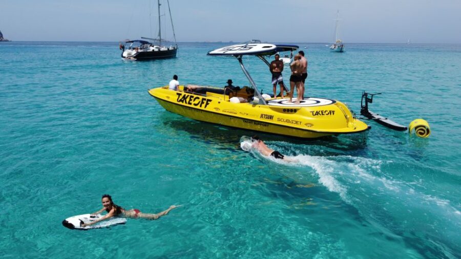 Ibiza: Beach and Cave Boat Tour with Luxury Water Toys - The Big Caution: Fuel Trouble Can Shrink Your Tour