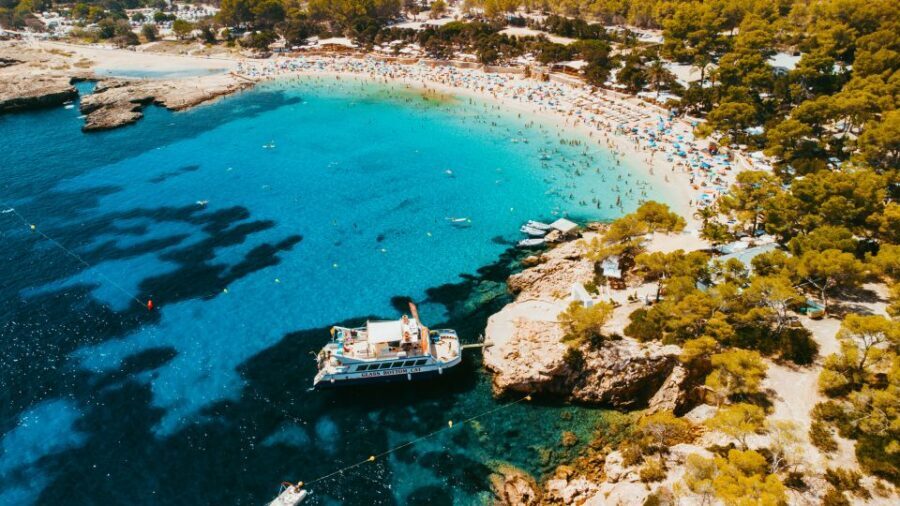 Ibiza: Beach Hopping Cruise w/ Paddleboard, Food, & Drinks - Boat Comfort: Glass-Bottom Fun, Water Slides, and Space to Move