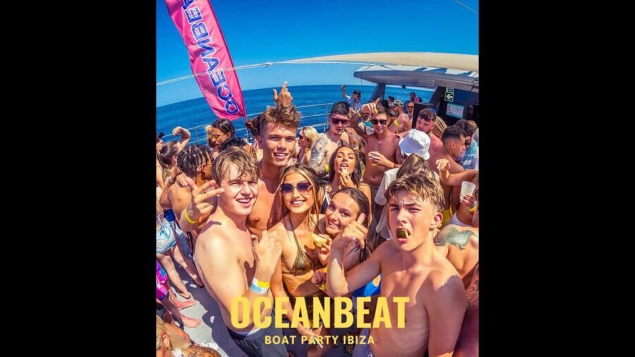 Ibiza: Ocean Club Boat Party with Premium Drinks, Food, & DJ - Swim stop in the Mediterranean: flips, floats, and SPF 60 support
