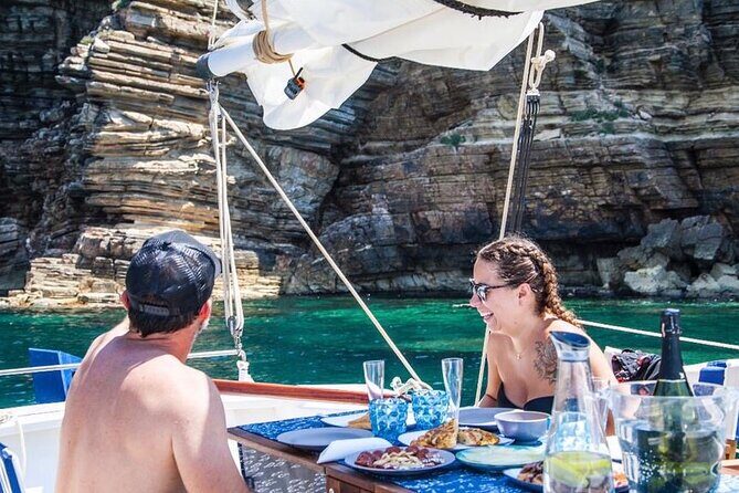 Ibiza: Private Sailboat with Tapas, Open Bar & Music - The sail along Sant Antoni Bay and the cave-area vibe