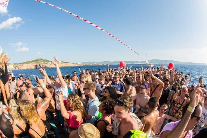 Ibiza: Sunset Boat Party Cruise with DJs with 2 Clubs - On the boat: refurbished catamaran, Funktion One sound, and where you’ll actually hang out