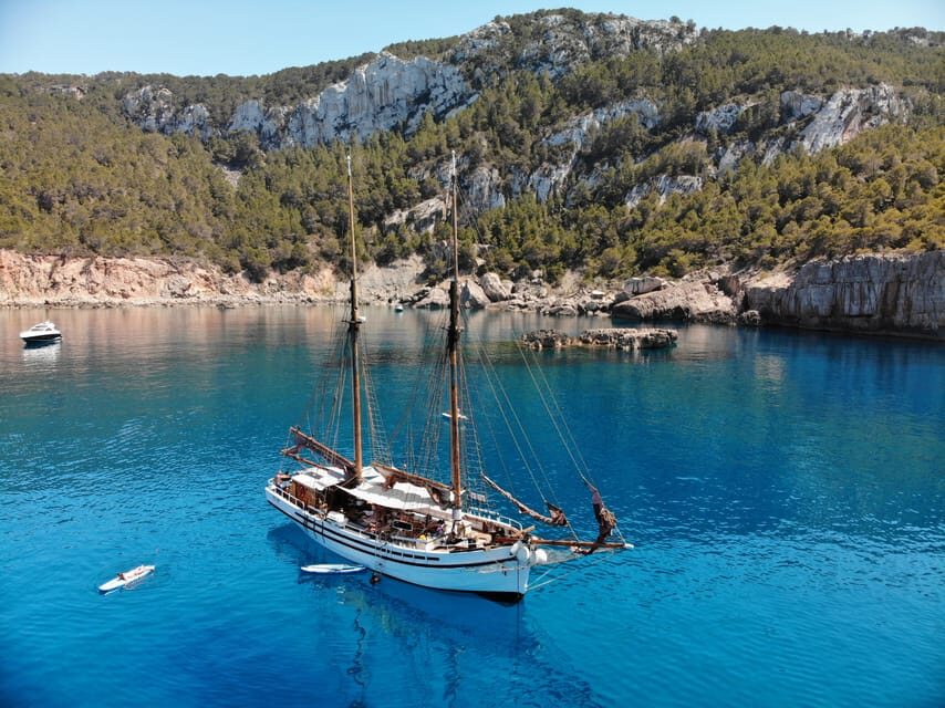 Ibiza Wooden Sail Boat Trip to Formentera - The sail-by section along Ibiza’s south-east coast