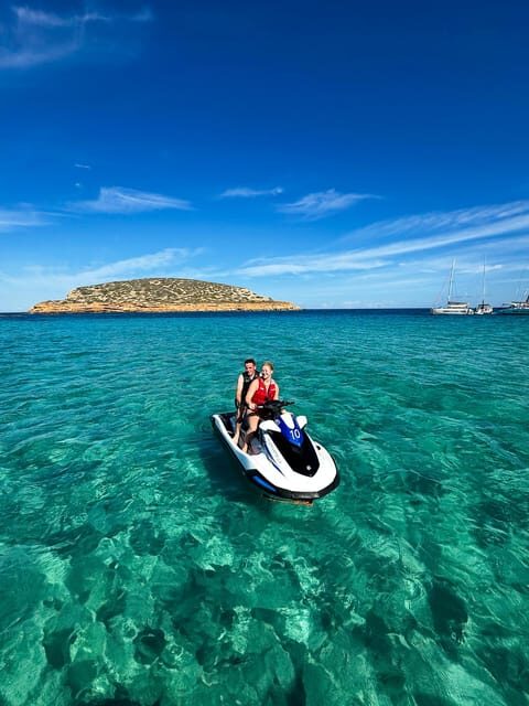 Jet Ski Trip to Cala Comte from San Antonio No license - The First Water Views: Guided Sailing Time Before Cala Comte