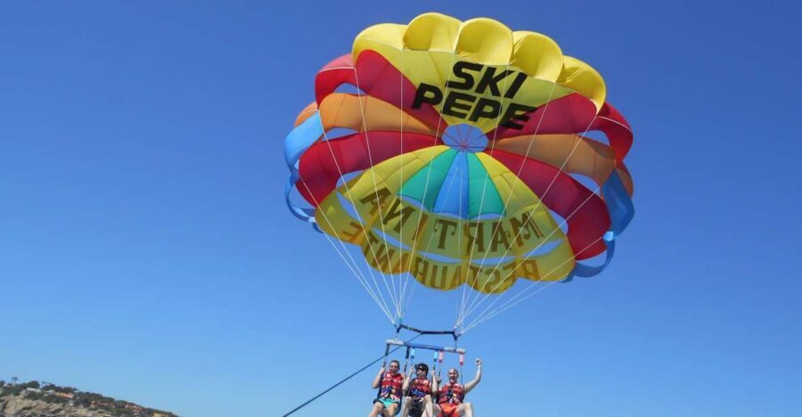 Santa Eulària des Riu: Parasailing Boat Cruise with Drinks - Harness time: what safety feels like when you’re nervous